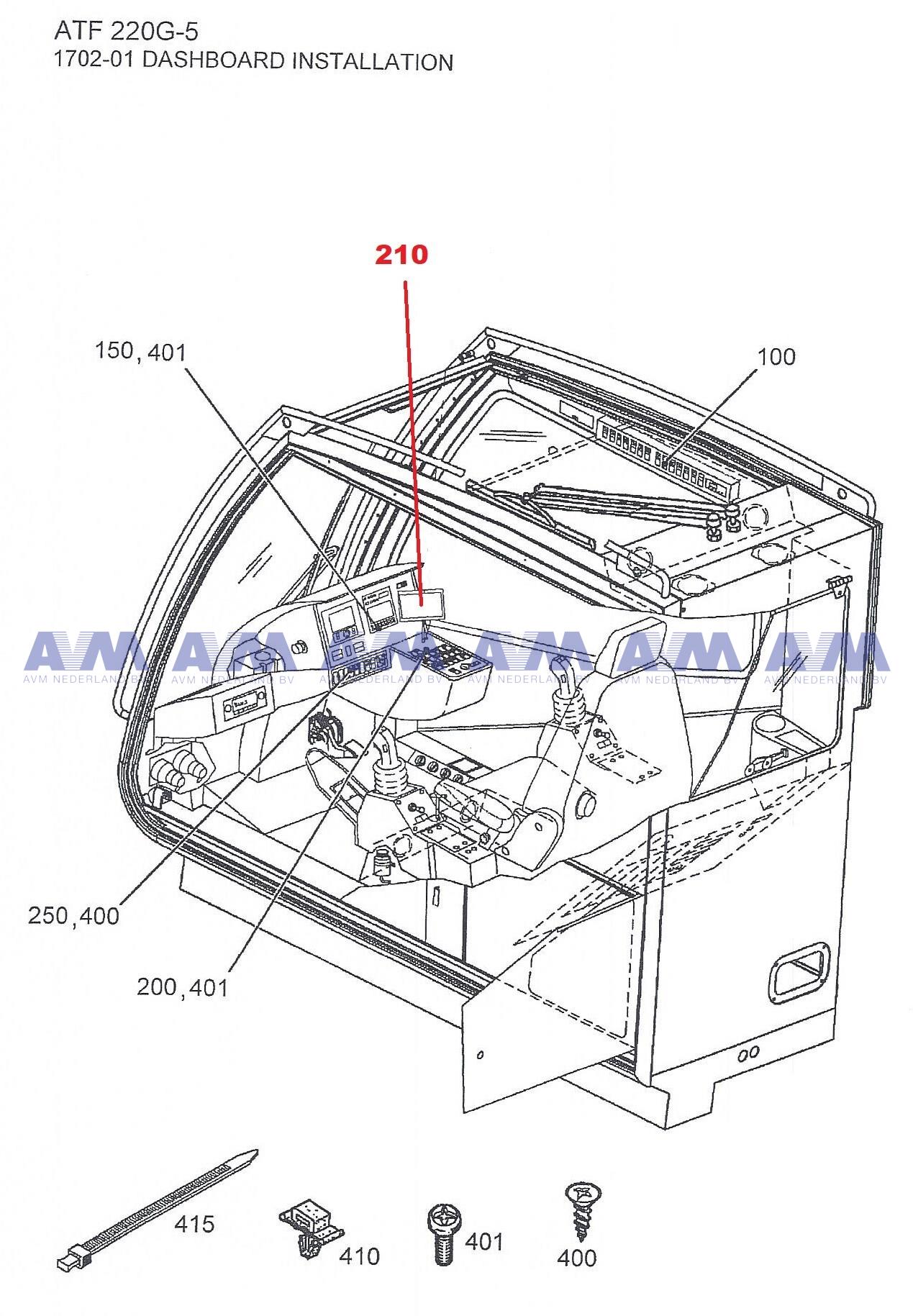 7" Display Installation set 7076725 Tadano