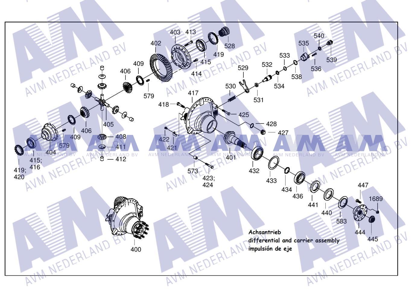 Tekening Asaandrijving 1traps DIF06 TEK Liebherr