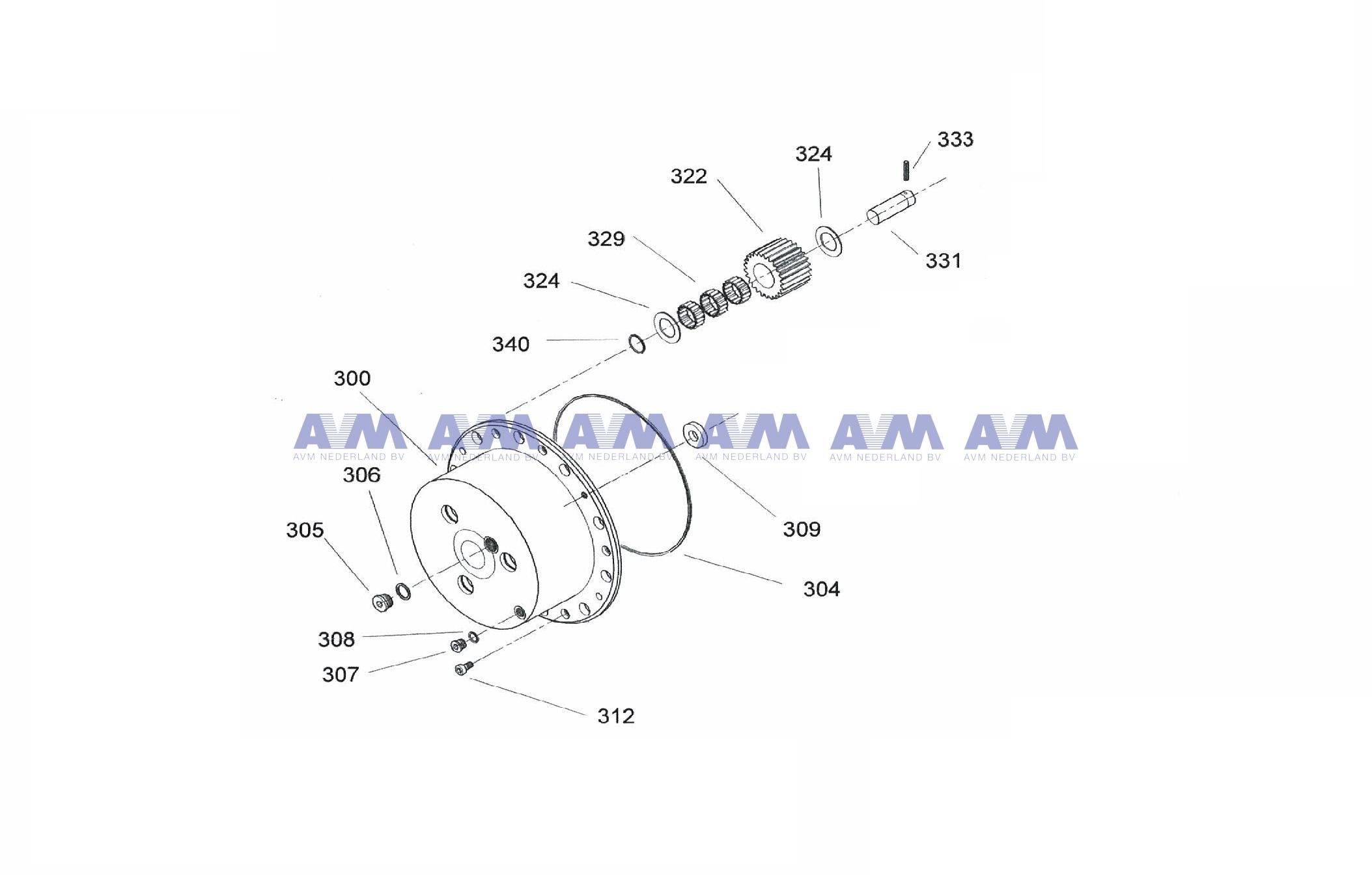 Caja de engranajes planetarios PG478/43 Kessler
