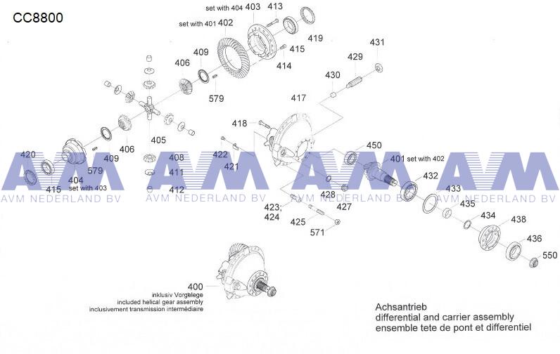 Complete axle #123196 Kessler