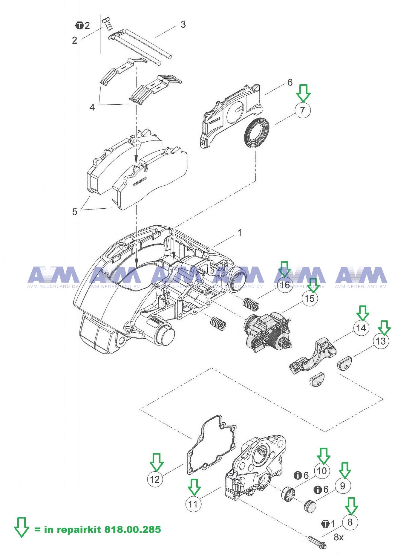 Repairkit adjustment PAN25 Wabco