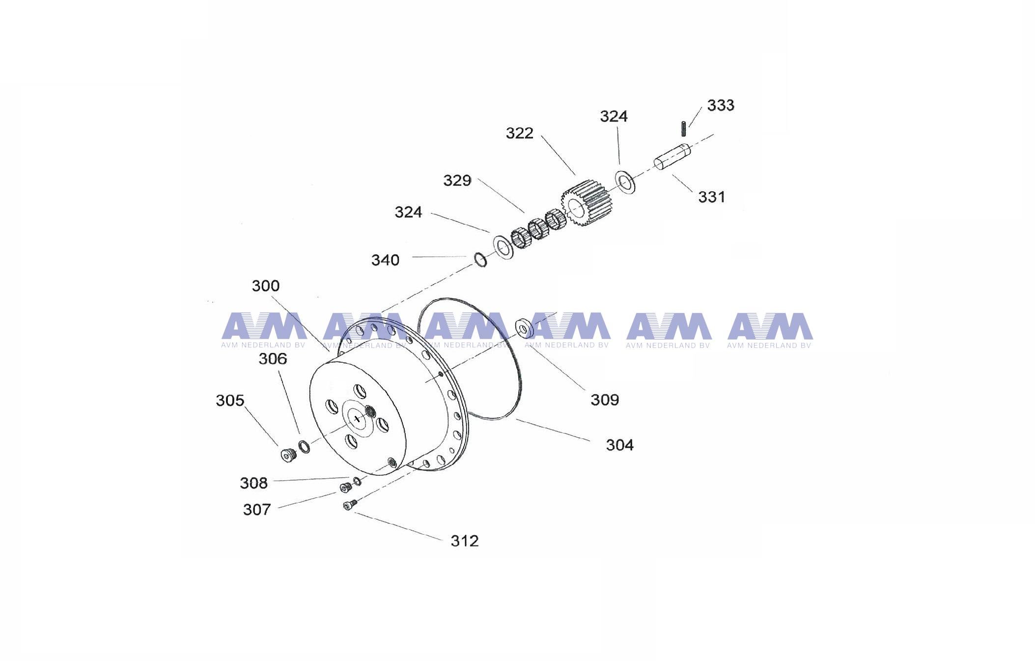 Caja de engranajes planetarios PG477/28 Kessler