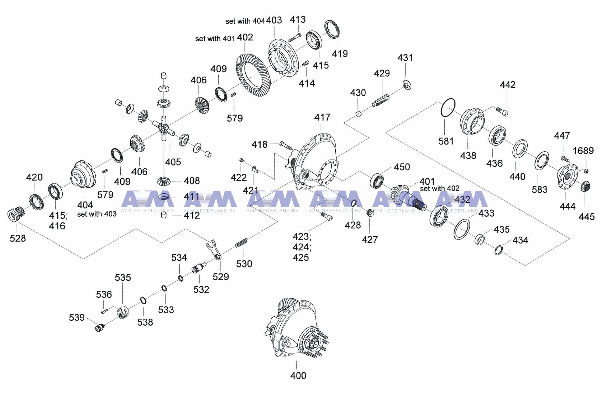 Front axle SACH 91.6893.3H Kessler