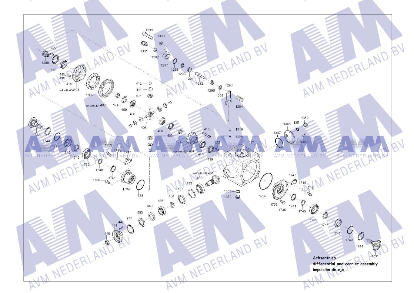 Tekening Asaandrijving GMK3050-1 3050-1 Grove