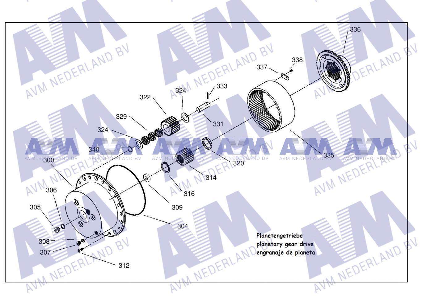 Tekening Eindplanetair 3p PL321-3821-63-1 TEK Kessler