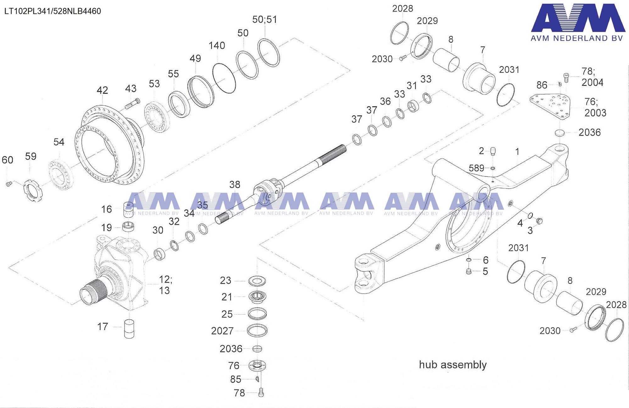 Complete axle #133375 Kalmar